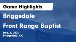 Briggsdale  vs Front Range Baptist Game Highlights - Dec. 1, 2023