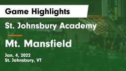 St. Johnsbury Academy  vs Mt. Mansfield Game Highlights - Jan. 4, 2022