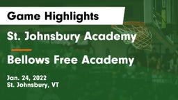 St. Johnsbury Academy  vs Bellows Free Academy  Game Highlights - Jan. 24, 2022