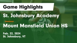St. Johnsbury Academy  vs Mount Mansfield Union HS Game Highlights - Feb. 22, 2024