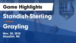 Standish-Sterling  vs Grayling  Game Highlights - Nov. 28, 2018