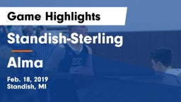 Standish-Sterling  vs Alma  Game Highlights - Feb. 18, 2019