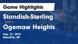 Standish-Sterling  vs Ogemaw Heights  Game Highlights - Feb. 27, 2019