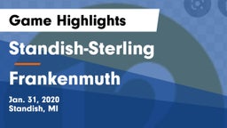 Standish-Sterling  vs Frankenmuth  Game Highlights - Jan. 31, 2020
