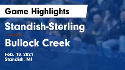 Standish-Sterling  vs Bullock Creek  Game Highlights - Feb. 18, 2021