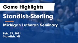 Standish-Sterling  vs Michigan Lutheran Seminary  Game Highlights - Feb. 23, 2021