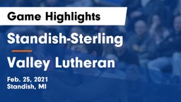 Standish-Sterling  vs Valley Lutheran  Game Highlights - Feb. 25, 2021