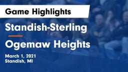 Standish-Sterling  vs Ogemaw Heights  Game Highlights - March 1, 2021