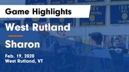 West Rutland  vs Sharon Game Highlights - Feb. 19, 2020