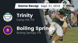 Recap: Trinity  vs. Boiling Springs  2018