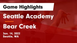 Seattle Academy vs Bear Creek Game Highlights - Jan. 14, 2022