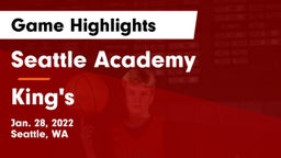 Seattle Academy vs King's  Game Highlights - Jan. 28, 2022