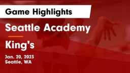 Seattle Academy vs King's  Game Highlights - Jan. 20, 2023