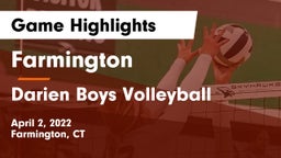Farmington  vs Darien Boys Volleyball Game Highlights - April 2, 2022