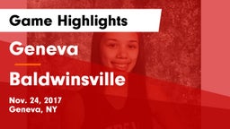 Geneva  vs Baldwinsville Game Highlights - Nov. 24, 2017