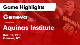 Geneva  vs Aquinas Institute  Game Highlights - Dec. 17, 2018