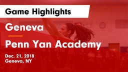 Geneva  vs Penn Yan Academy  Game Highlights - Dec. 21, 2018