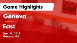 Geneva  vs East  Game Highlights - Jan. 14, 2019