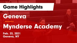 Geneva  vs Mynderse Academy Game Highlights - Feb. 23, 2021
