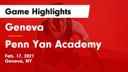 Geneva  vs Penn Yan Academy  Game Highlights - Feb. 17, 2021