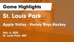 St. Louis Park  vs Apple Valley - Varisty Boys Hockey Game Highlights - Feb. 4, 2020