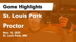 St. Louis Park  vs Proctor  Game Highlights - Nov. 18, 2023