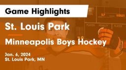 St. Louis Park  vs Minneapolis Boys  Hockey Game Highlights - Jan. 6, 2024