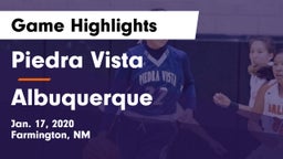 Piedra Vista  vs Albuquerque Game Highlights - Jan. 17, 2020