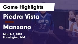 Piedra Vista  vs Manzano Game Highlights - March 6, 2020