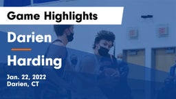 Darien  vs Harding  Game Highlights - Jan. 22, 2022