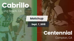 Matchup: Cabrillo  vs. Centennial  2018