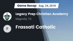 Recap: Legacy Prep Christian Academy vs. Frassati Catholic 2018