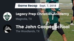 Recap: Legacy Prep Christian Academy vs. The John Cooper School 2018