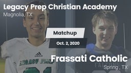 Matchup: Legacy Prep vs. Frassati Catholic  2020