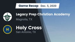 Recap: Legacy Prep Christian Academy vs. Holy Cross  2020