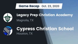 Recap: Legacy Prep Christian Academy vs. Cypress Christian School 2020