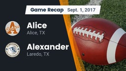 Recap: Alice  vs. Alexander  2017