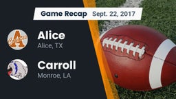 Recap: Alice  vs. Carroll  2017