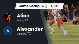 Recap: Alice  vs. Alexander  2018