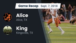 Recap: Alice  vs. King  2018