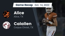 Recap: Alice  vs. Calallen  2022