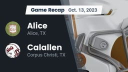 Recap: Alice  vs. Calallen  2023