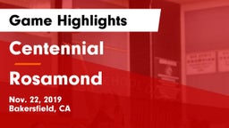 Centennial  vs Rosamond  Game Highlights - Nov. 22, 2019