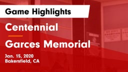 Centennial  vs Garces Memorial  Game Highlights - Jan. 15, 2020