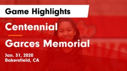 Centennial  vs Garces Memorial  Game Highlights - Jan. 31, 2020