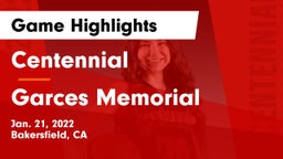 Centennial  vs Garces Memorial  Game Highlights - Jan. 21, 2022