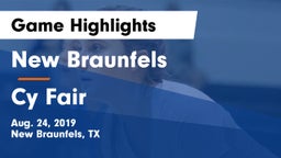 New Braunfels  vs Cy Fair Game Highlights - Aug. 24, 2019