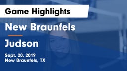 New Braunfels  vs Judson  Game Highlights - Sept. 20, 2019