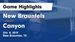 New Braunfels  vs Canyon  Game Highlights - Oct. 8, 2019