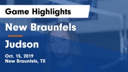 New Braunfels  vs Judson  Game Highlights - Oct. 15, 2019